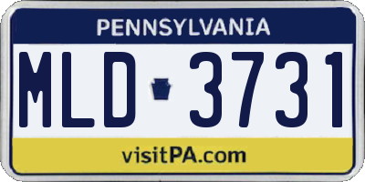 PA license plate MLD3731