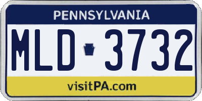 PA license plate MLD3732