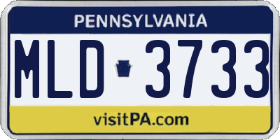 PA license plate MLD3733