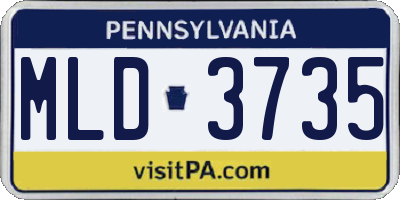 PA license plate MLD3735