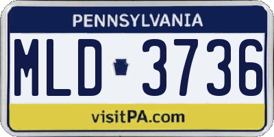 PA license plate MLD3736