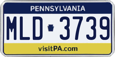 PA license plate MLD3739