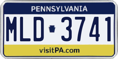 PA license plate MLD3741