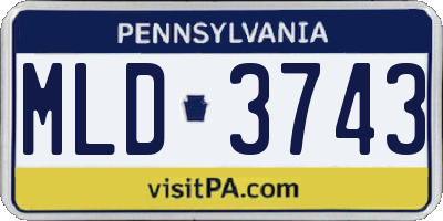 PA license plate MLD3743