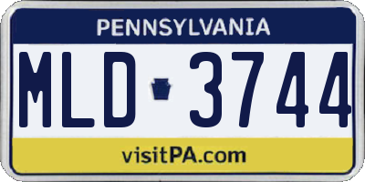 PA license plate MLD3744