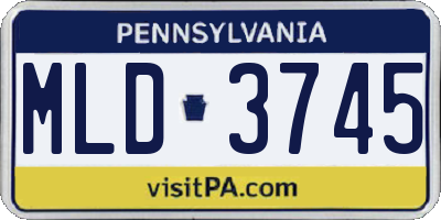PA license plate MLD3745