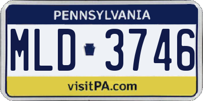 PA license plate MLD3746