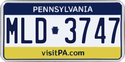 PA license plate MLD3747