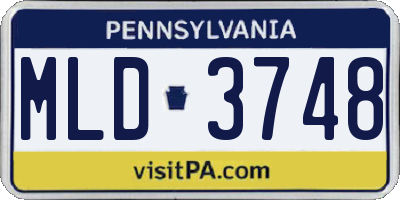 PA license plate MLD3748