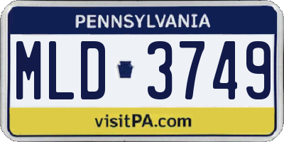 PA license plate MLD3749