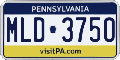PA license plate MLD3750
