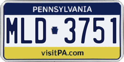 PA license plate MLD3751