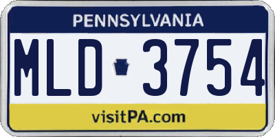 PA license plate MLD3754