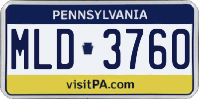 PA license plate MLD3760