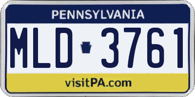 PA license plate MLD3761