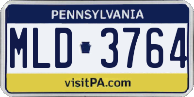 PA license plate MLD3764