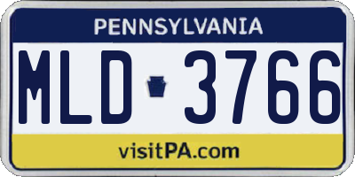 PA license plate MLD3766