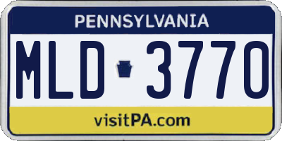 PA license plate MLD3770