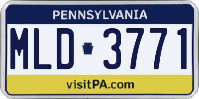 PA license plate MLD3771