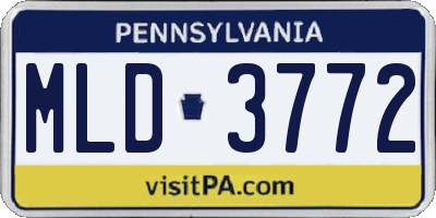 PA license plate MLD3772