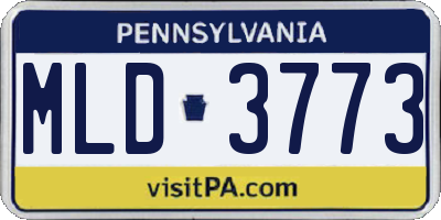 PA license plate MLD3773
