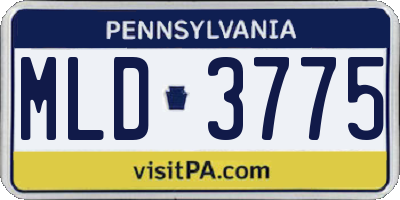 PA license plate MLD3775