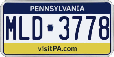 PA license plate MLD3778