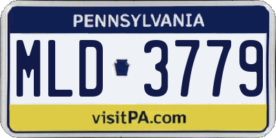 PA license plate MLD3779