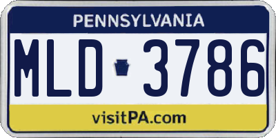 PA license plate MLD3786