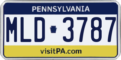 PA license plate MLD3787