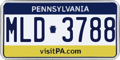 PA license plate MLD3788