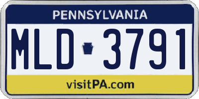 PA license plate MLD3791