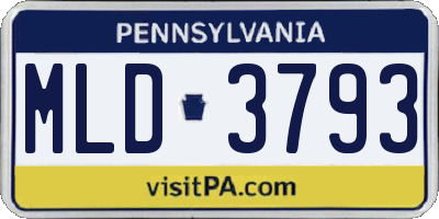 PA license plate MLD3793