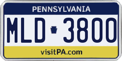 PA license plate MLD3800