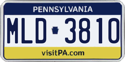 PA license plate MLD3810