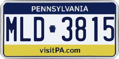 PA license plate MLD3815