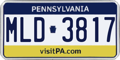 PA license plate MLD3817
