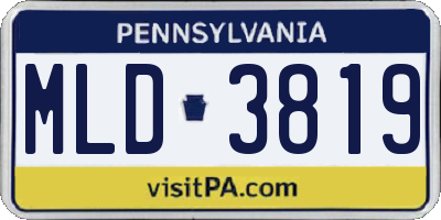PA license plate MLD3819