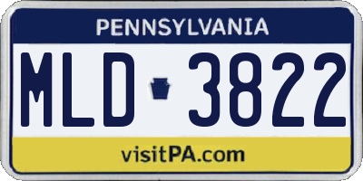 PA license plate MLD3822
