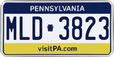 PA license plate MLD3823