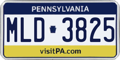 PA license plate MLD3825