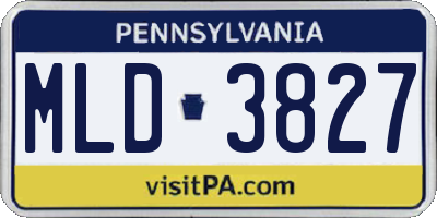 PA license plate MLD3827