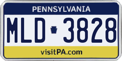 PA license plate MLD3828