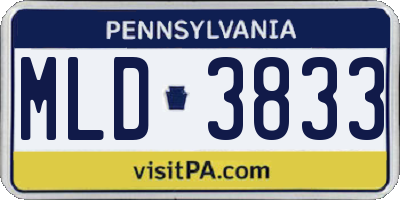PA license plate MLD3833
