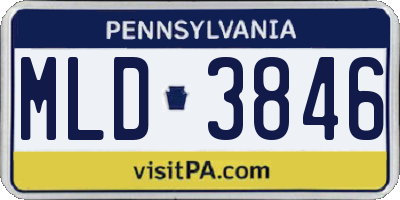 PA license plate MLD3846