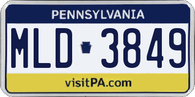 PA license plate MLD3849