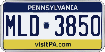 PA license plate MLD3850