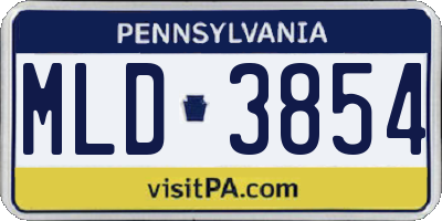 PA license plate MLD3854