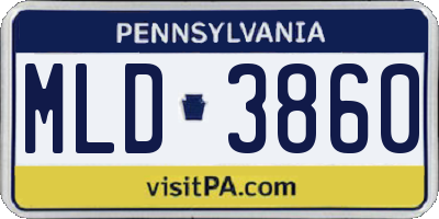 PA license plate MLD3860