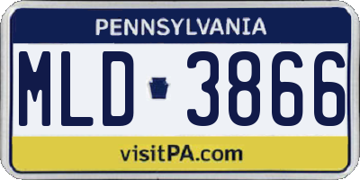 PA license plate MLD3866